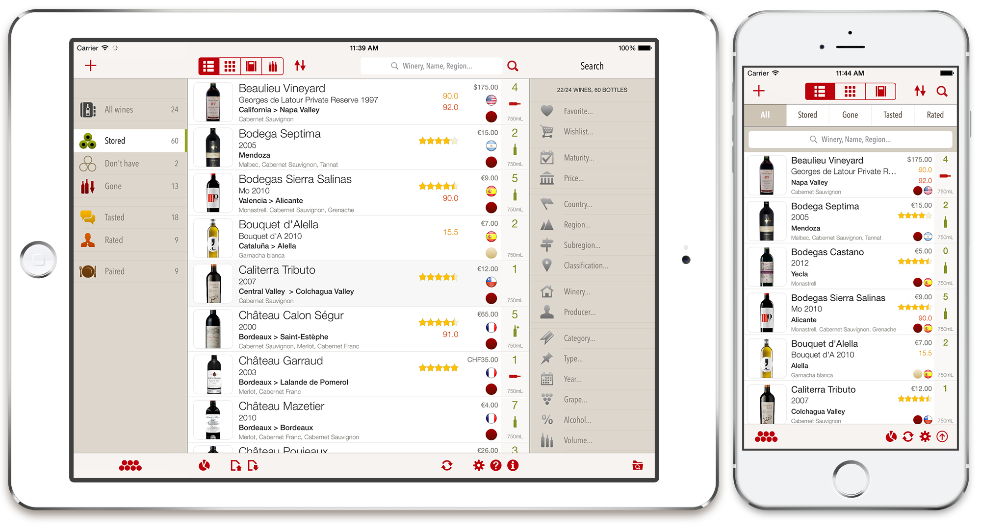VinoCell THE wine cellar APP